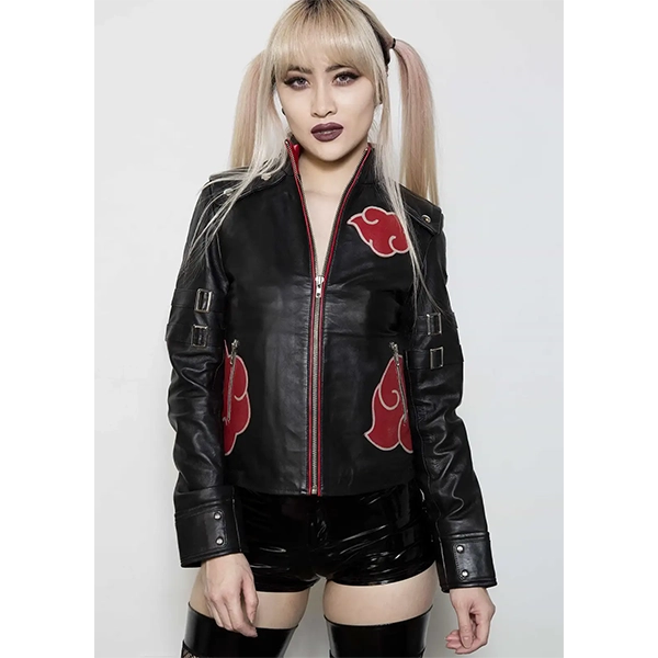 akatsuki-coat-scaled-1.webp Womens Red Clouds Black Cloak Leather Jacket - Image 1