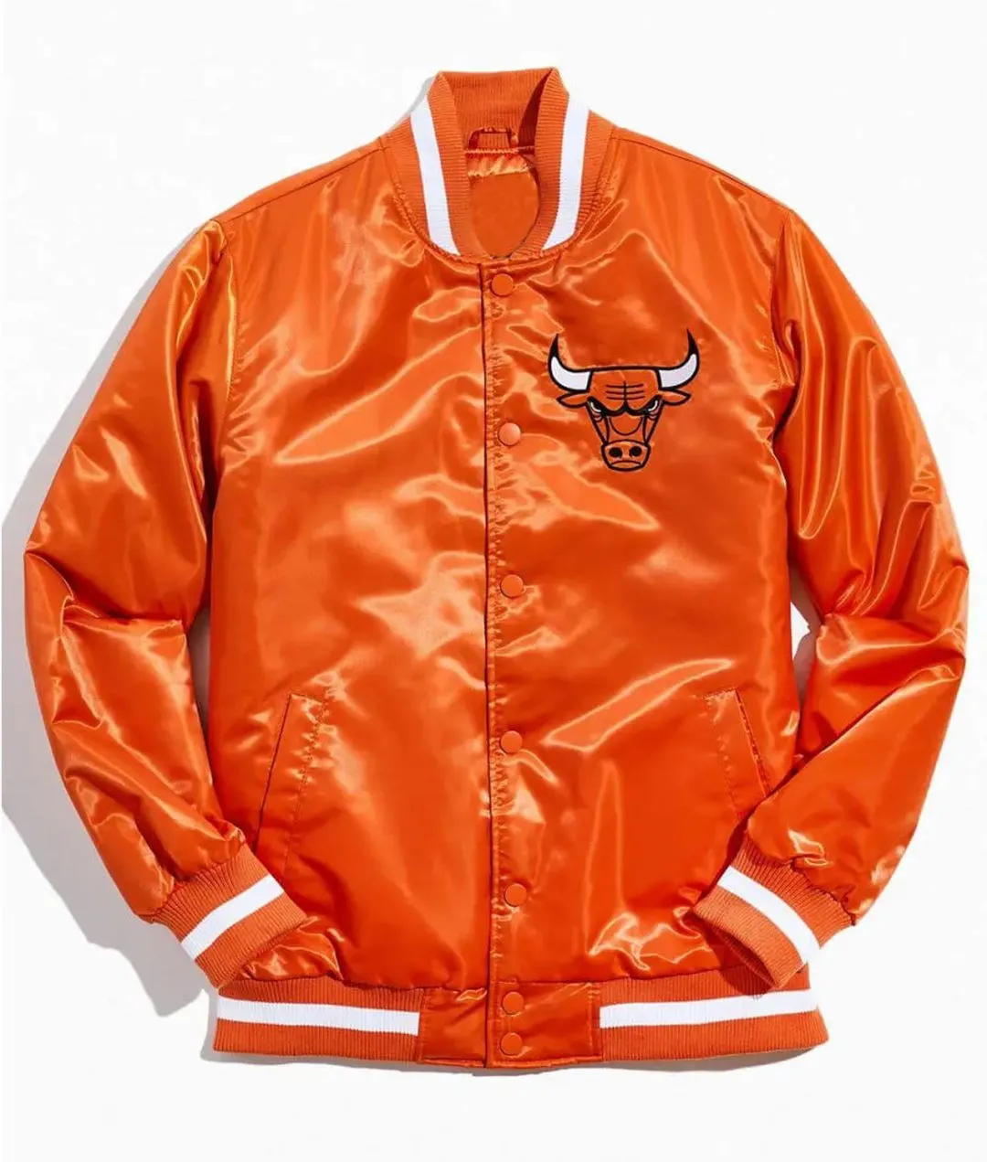 chicago-bulls-orange-satin-jacket-1080x1271-1.webp Chicago Bulls Bomber Orange Satin Jacket - Image 1