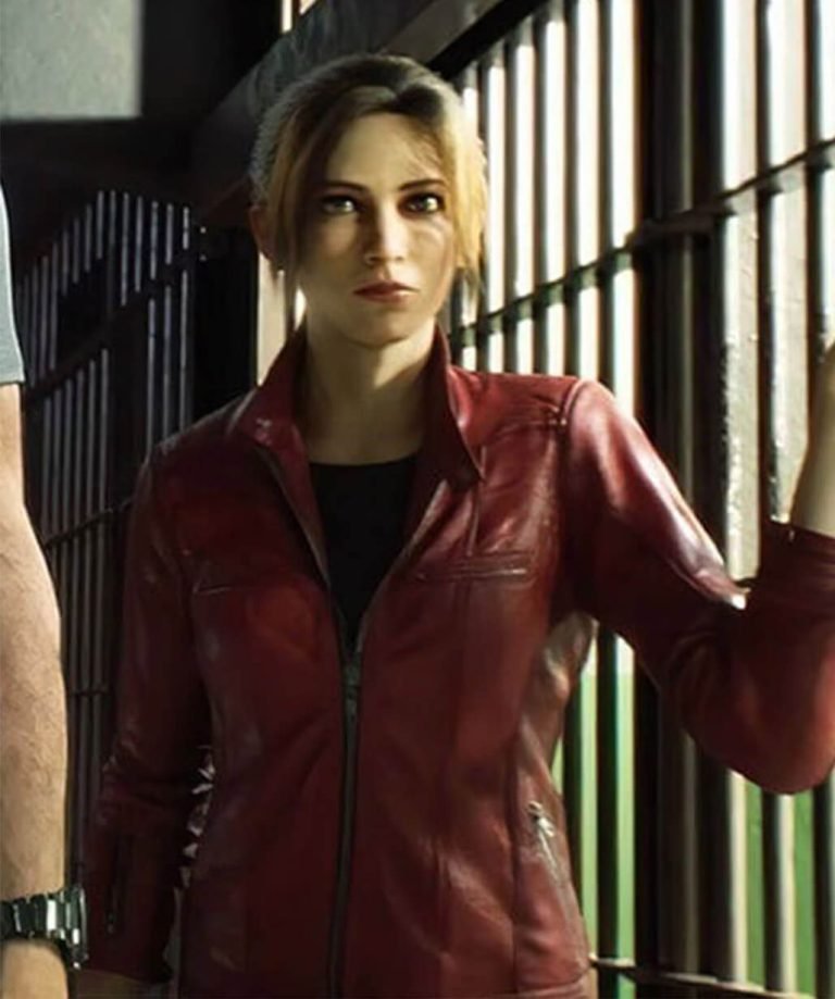 claire-redfield-resident-evil-death-island-red-leather-jacket-outerwear-768x919-1.jpg Claire Redfield Resident Evil: Death Island Crimson Hide Coat - Image 1