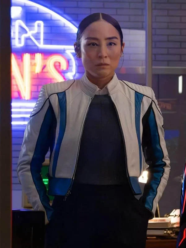eve-kim-tron-ares-2025-greta-lee-leather-jacket-man-2.webp Eve Kim Tron: Ares 2025 Greta Lee Hide Coat - Image 1