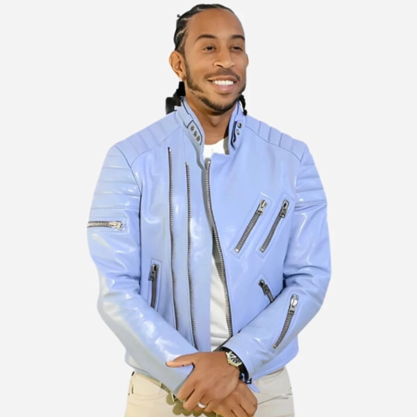 iHeartRadio-2024-Ludacris-Blue-Biker-Jacket-For-Sale.webp Ludacris iHeartRadio 2024 Blue Rider Coat - Image 1