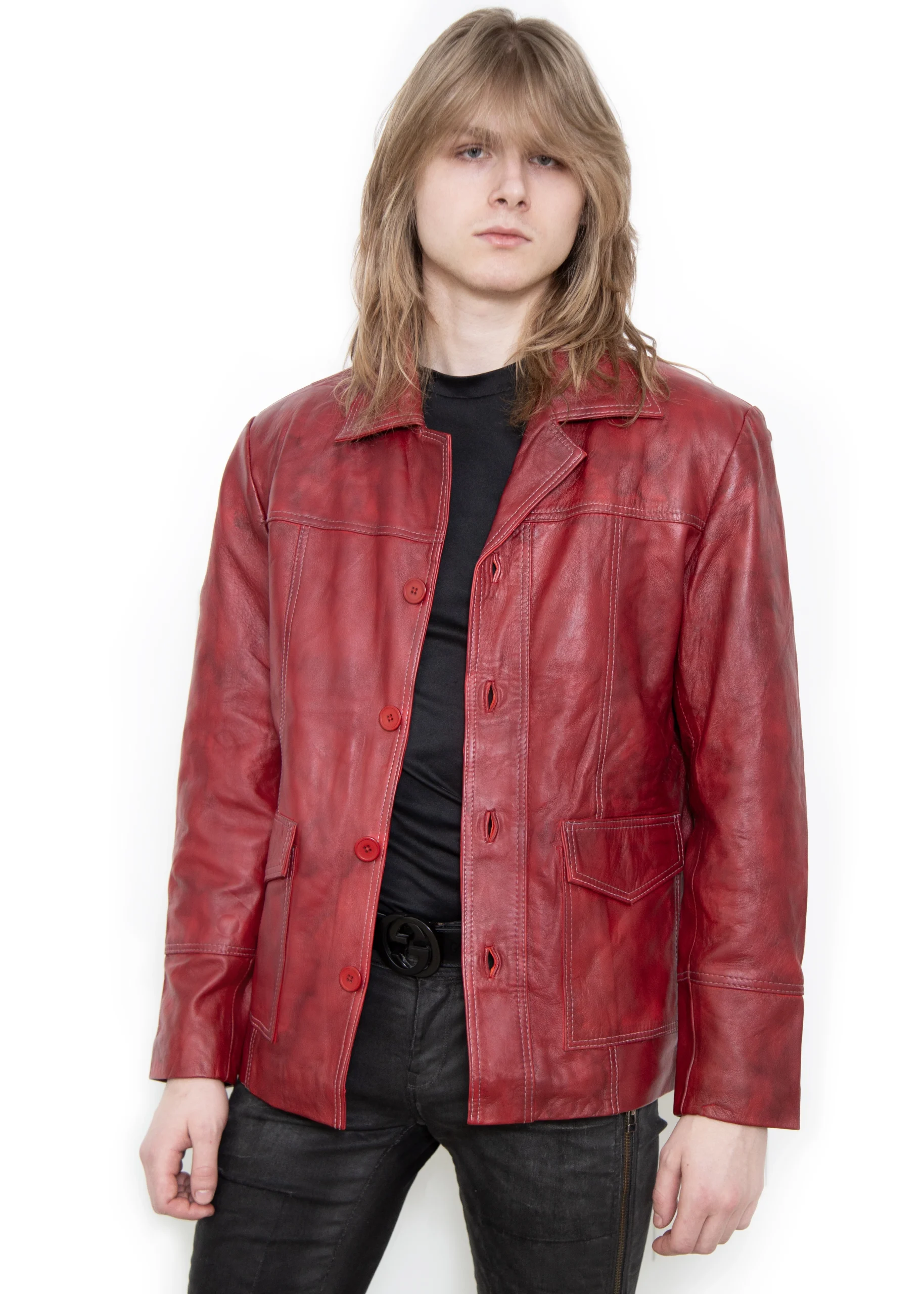 pj.webp Tyler Durden Fight Club Crimson Hide Coat - Image 1