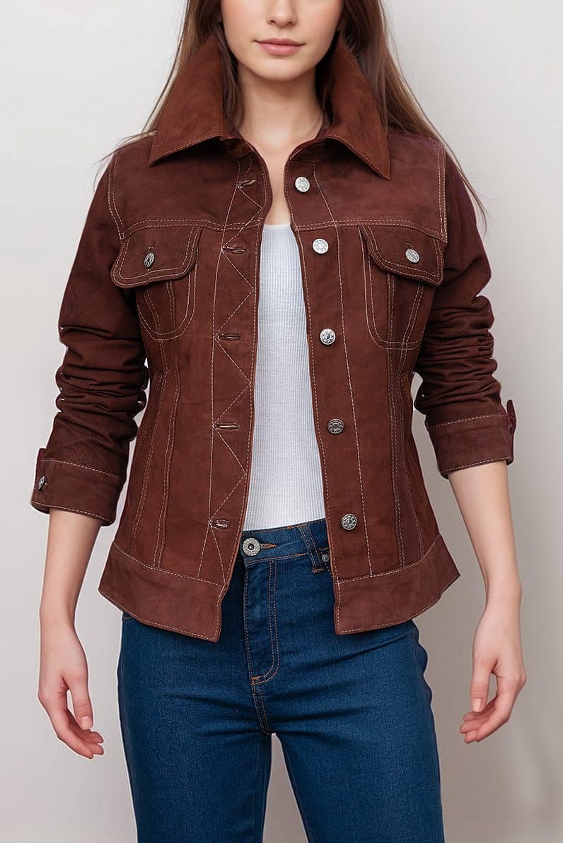 top-rated-brown-suede-leather-jacket-for-women-stylish-comfortable-jacket-artisan-04.jpg Top-Rated Umber Suede Hide Coat for Women’s - Image 1